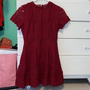 Cute lacy maroon dress